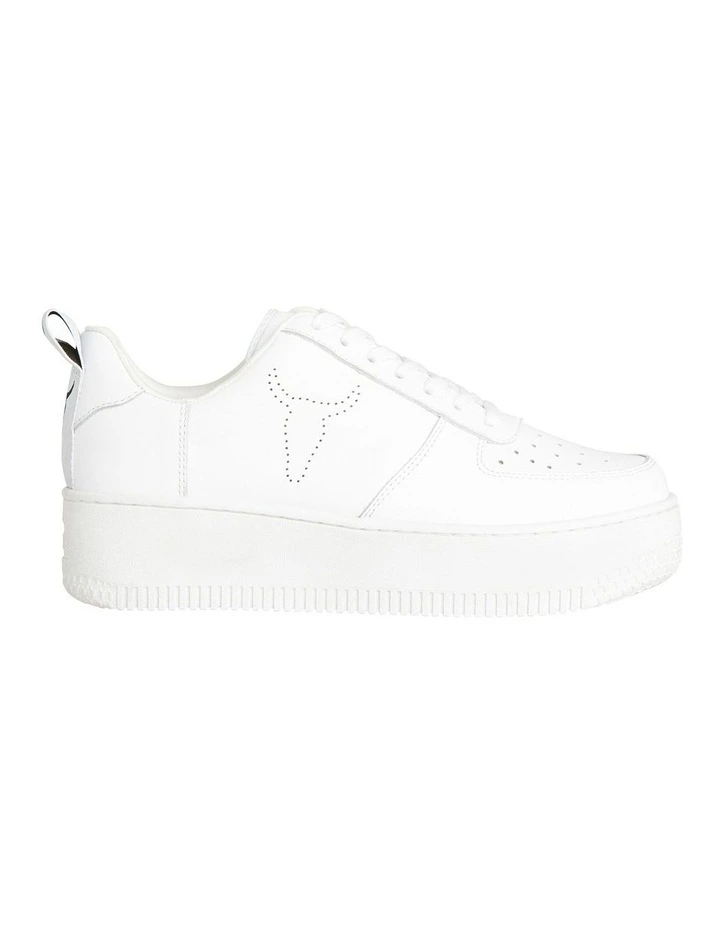 Racerr Leather Platform Sneaker in White