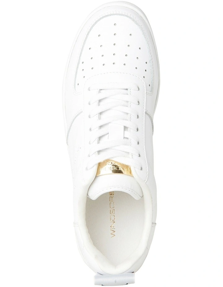 Racerr Leather Platform Sneaker in White