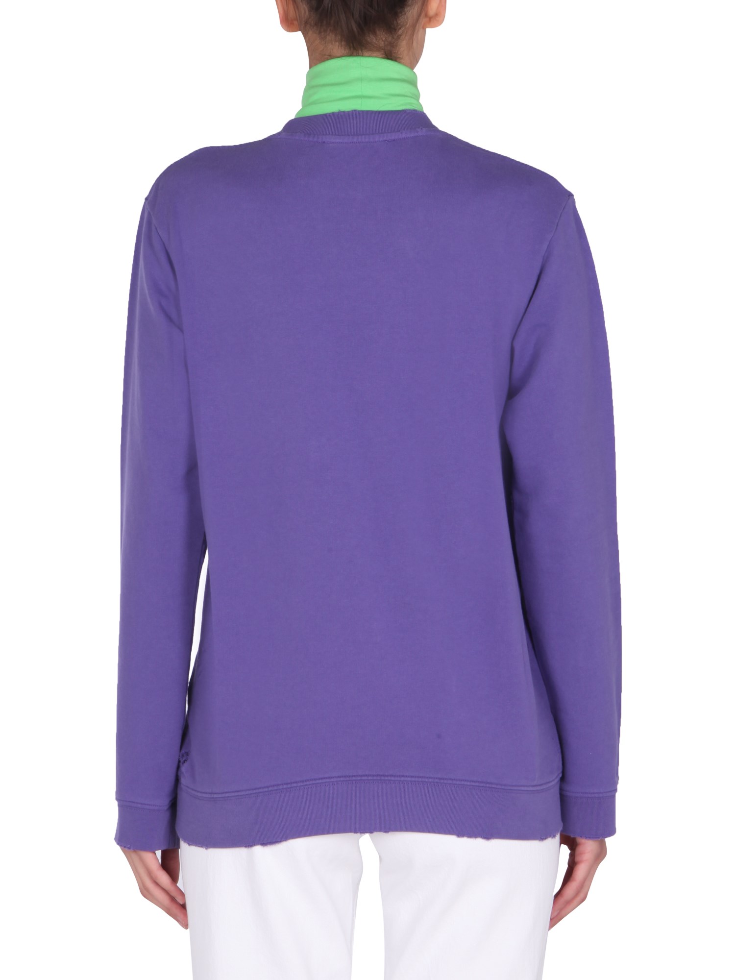 RAF SIMONS    TEENAGE DREAMS DESTROYED COTTON SWEATSHIRT