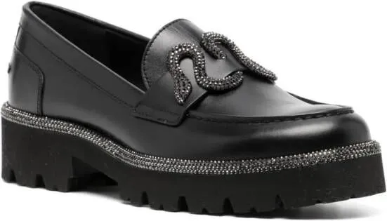 René Caovilla Morgana leather oxfords Black