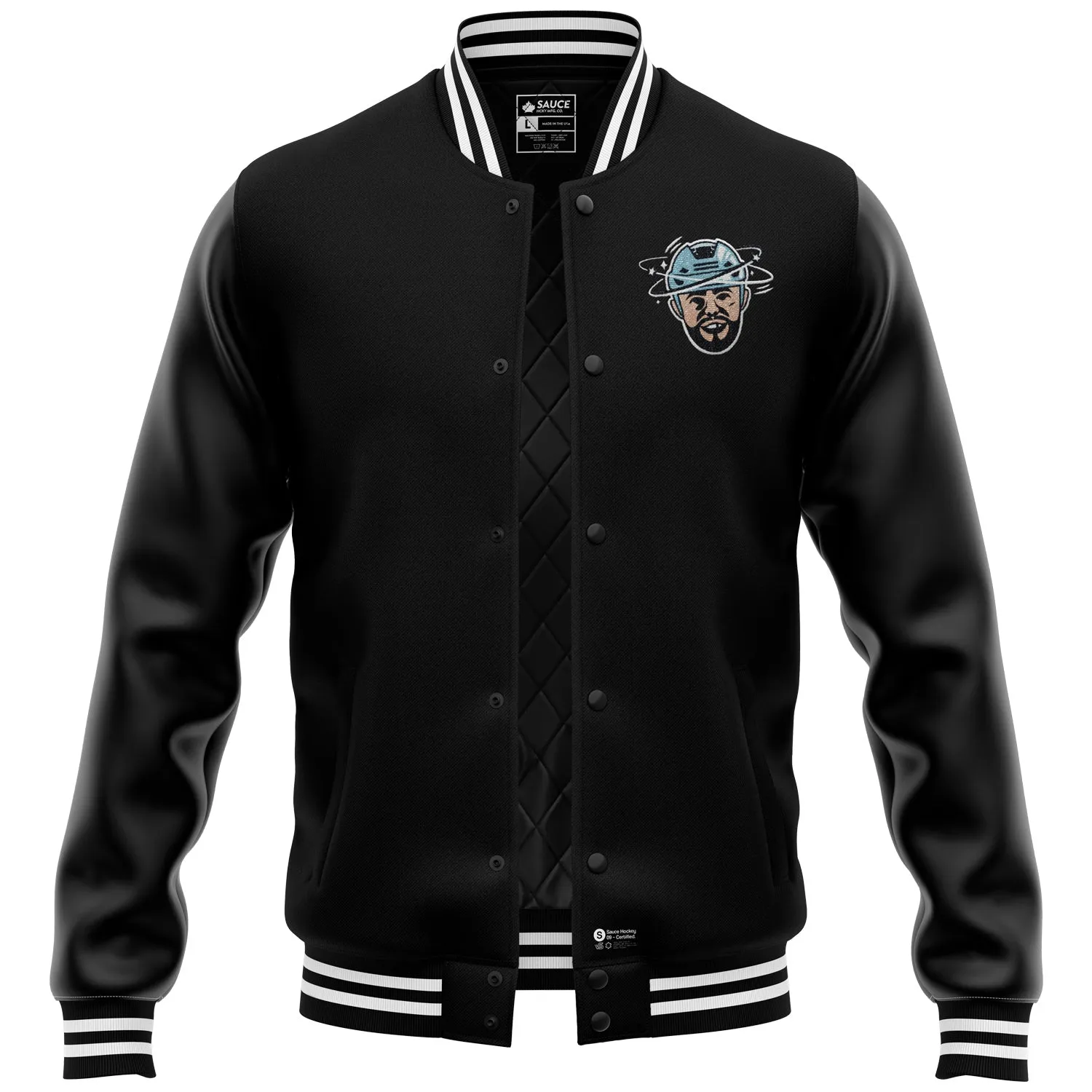 ROCKSTAR VARSITY JACKET - BLACK