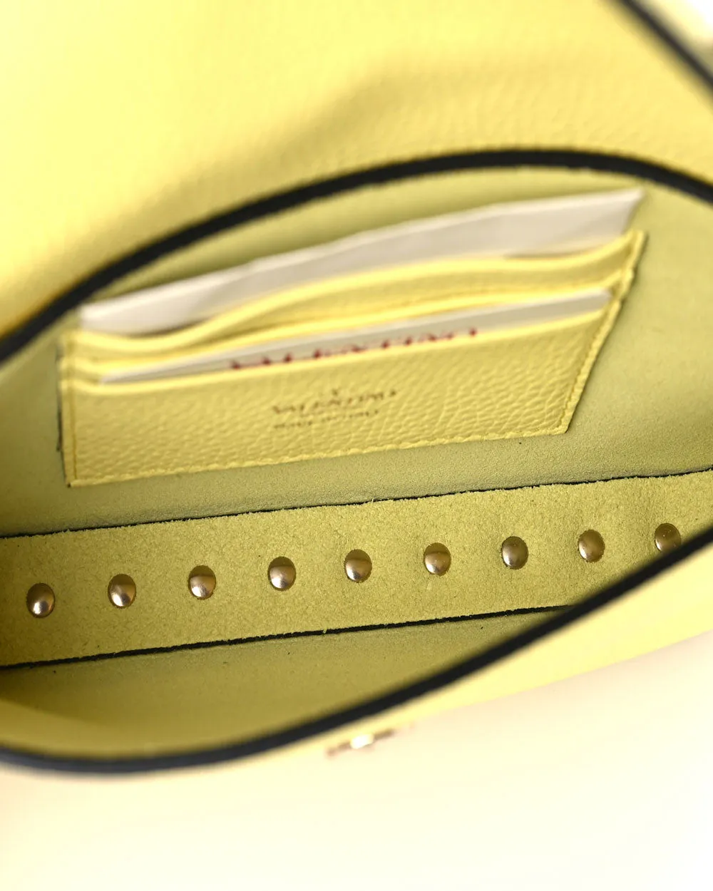 Rockstud Pouch in Pale Yellow