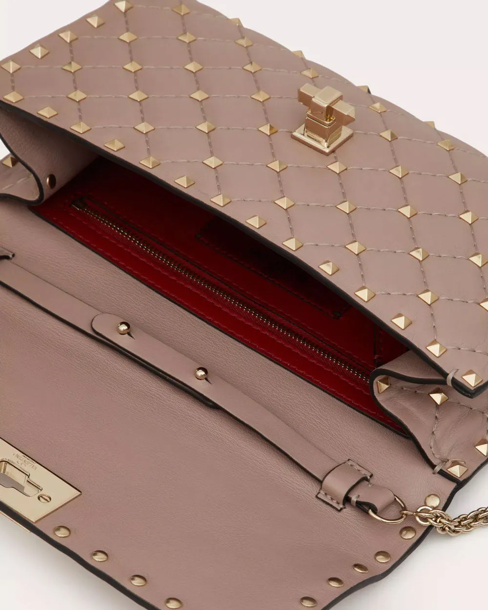 Rockstud Spike Crossbody Clutch in Poudre