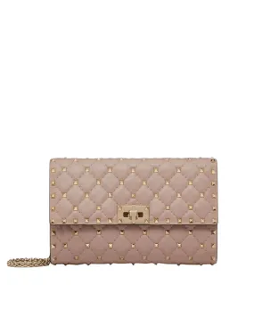 Rockstud Spike Crossbody Clutch in Poudre