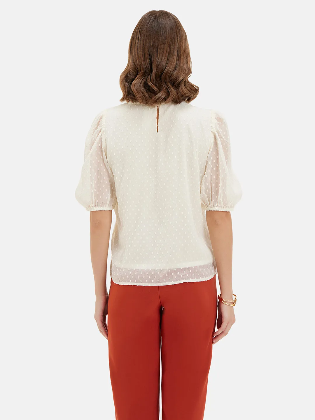 Samantha Textured Top With Lace