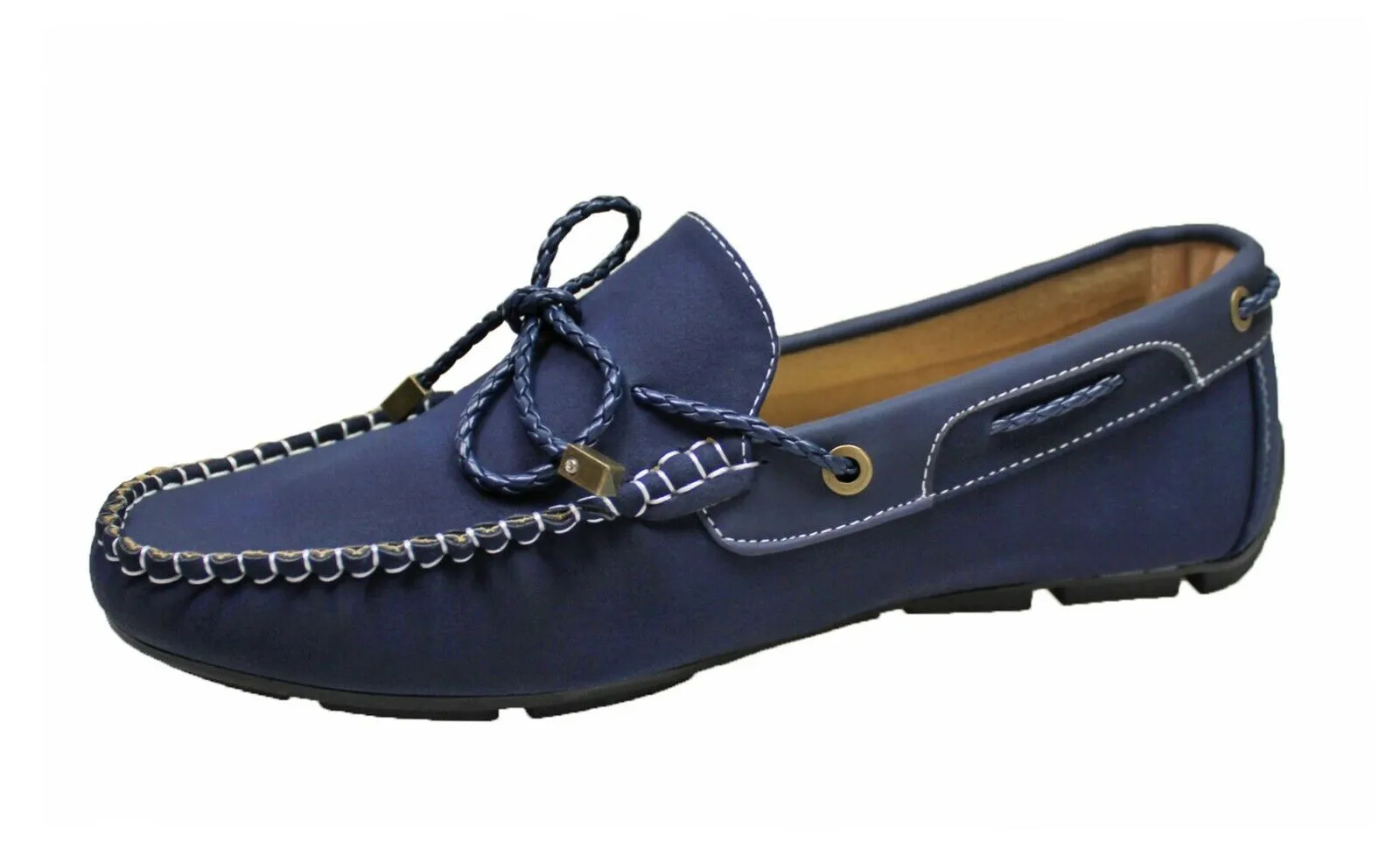 SCARPE MOCASSINI UOMO DIAMOND CLASS ELEGANTI CASUAL BLU ECOPELLE MAN'S SHOES