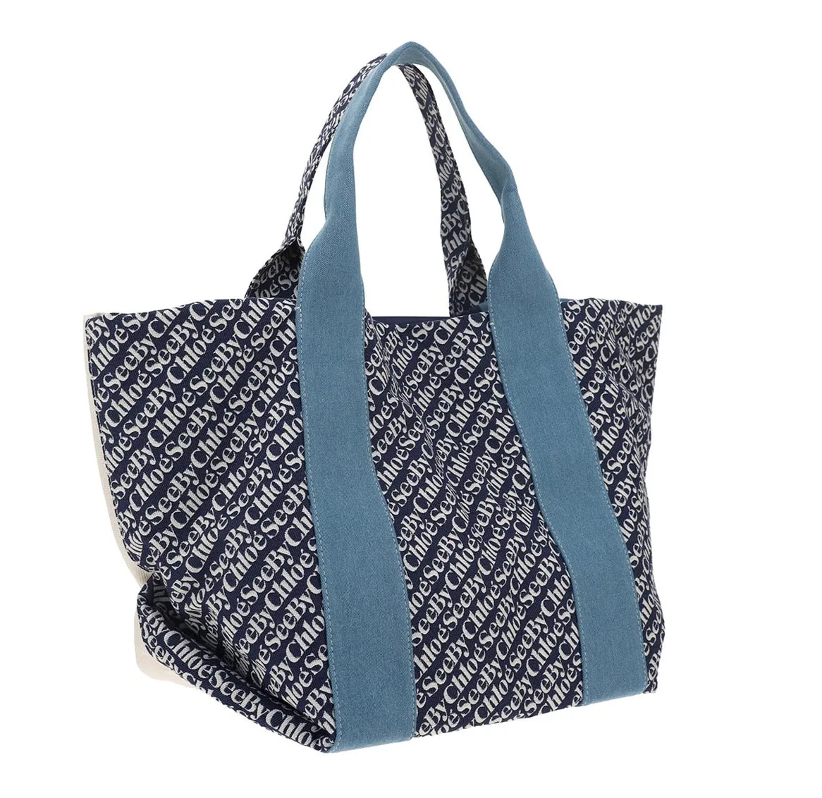 See By Chloé Color-Block Logo Printed Tote Bag