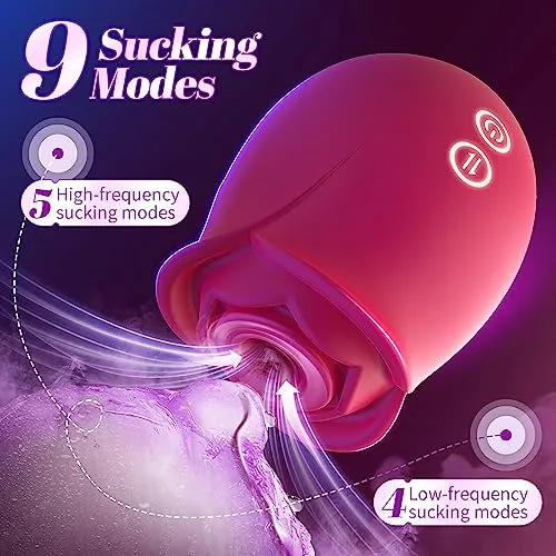 Sex Toys Rose Dildo Vibrator - Upgraded Adult Toys with 18 Sucking & Vibrating Modes for Women Clitoral Nipple, Rose Sucker Sex 