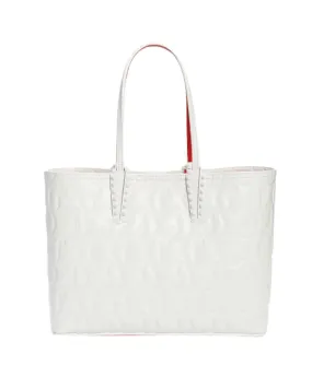 Small Embossed Cabata Tote in White