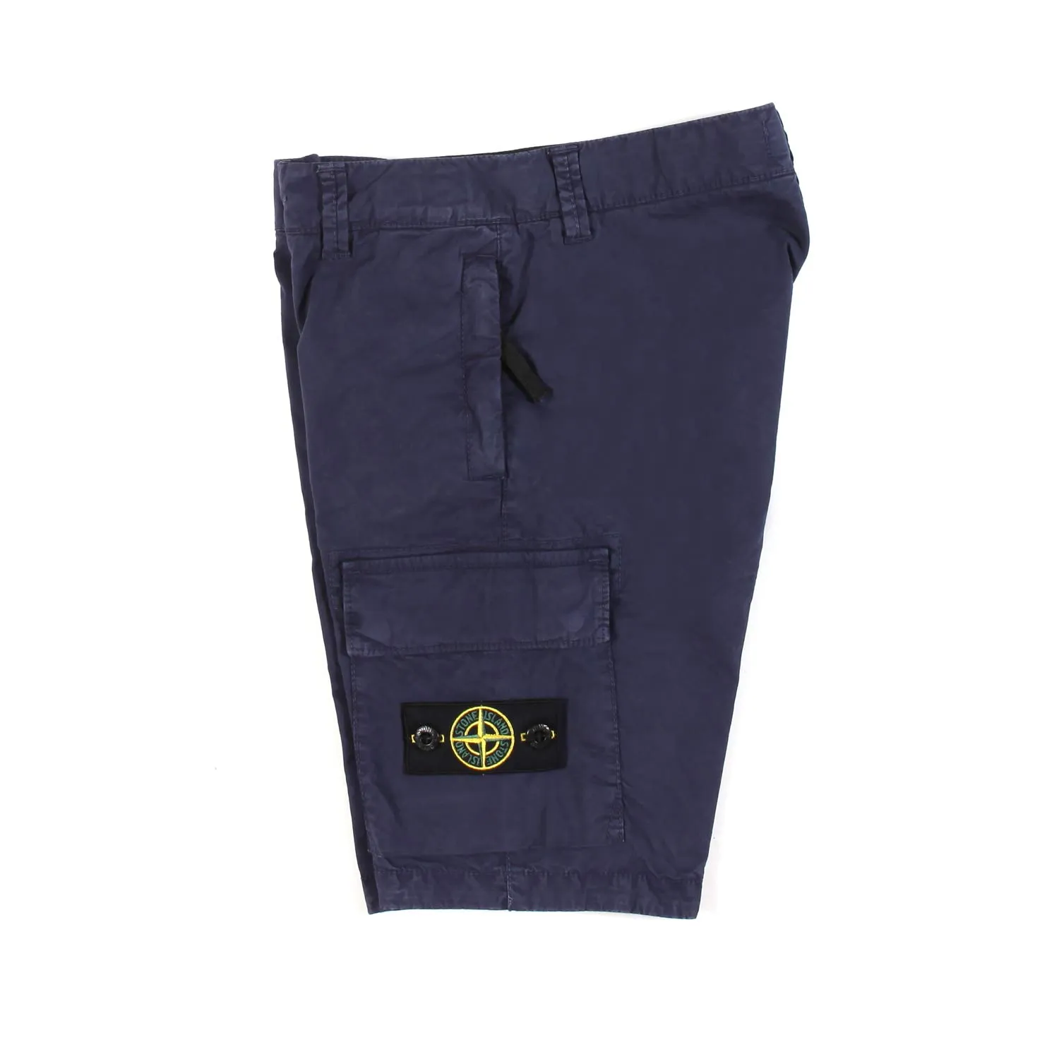 Stone Island Bermuda Cargo Compass Blu Scuro Con Patch Logo