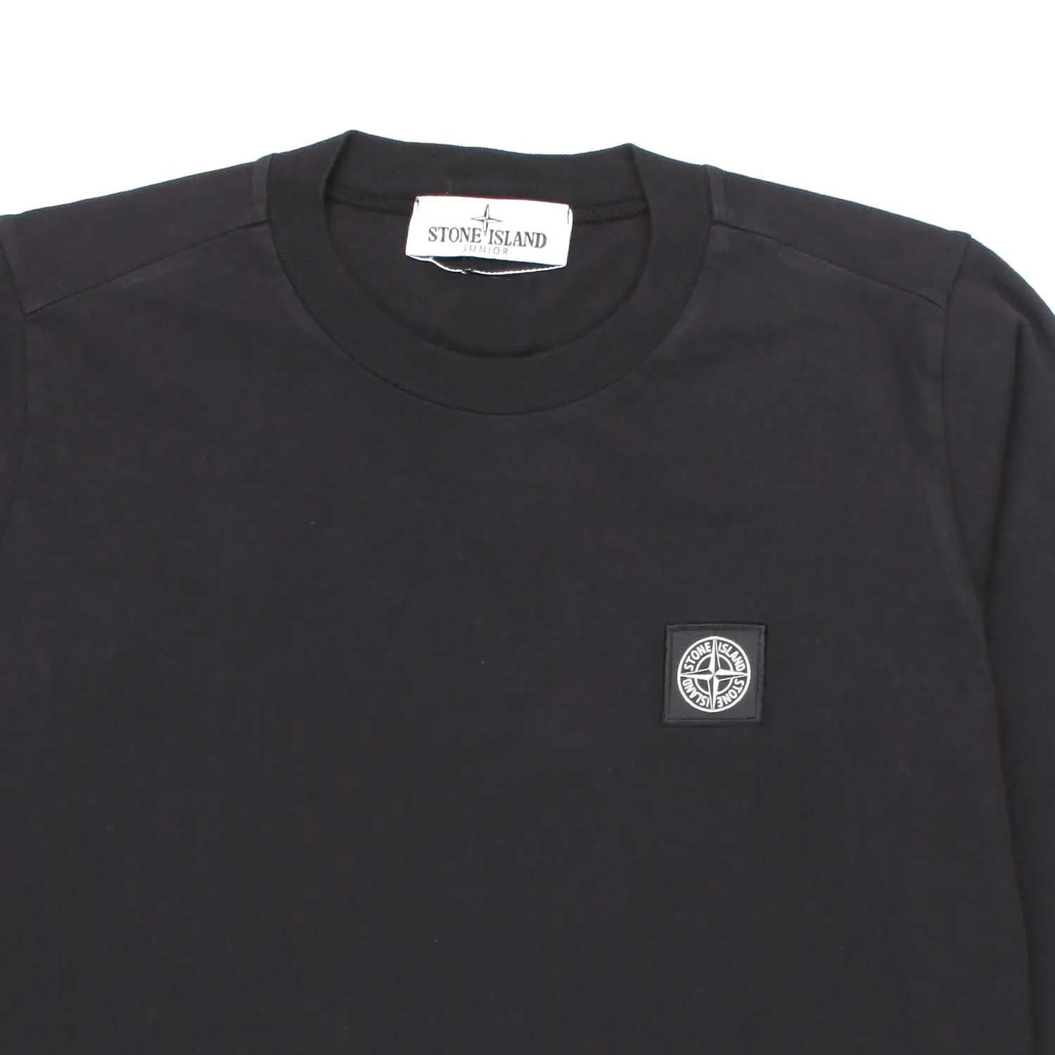 Stone Island Black Cotton T-Shirt For Boy 01