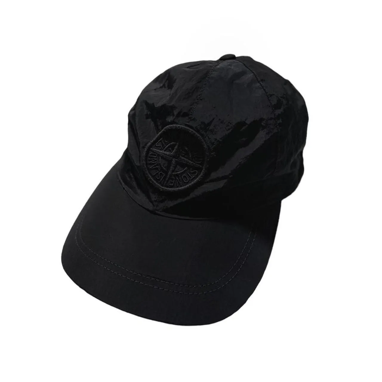 Stone Island Black Nylon Metal Cap