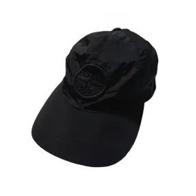 Stone Island Black Nylon Metal Cap