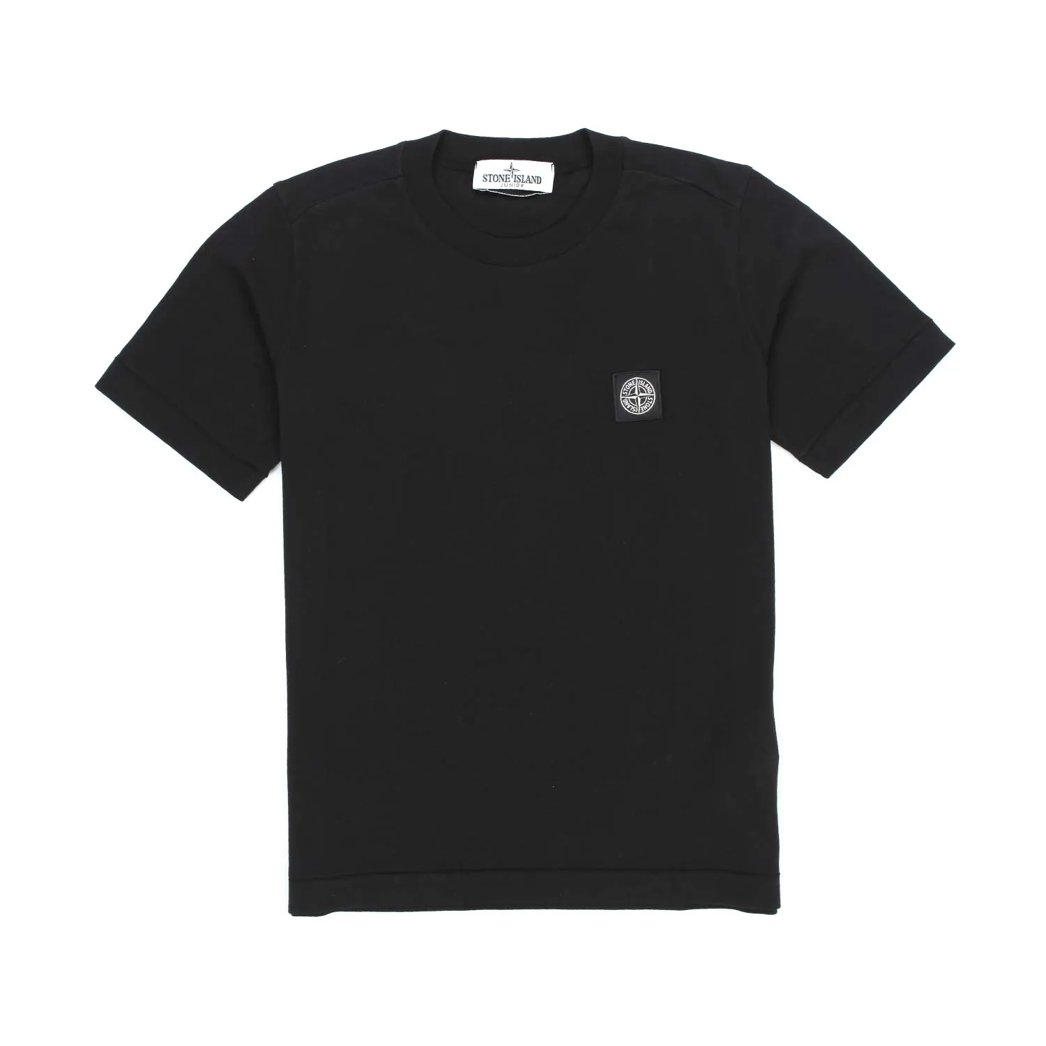 Stone Island Black T-Shirt With Logo For Children And Teens