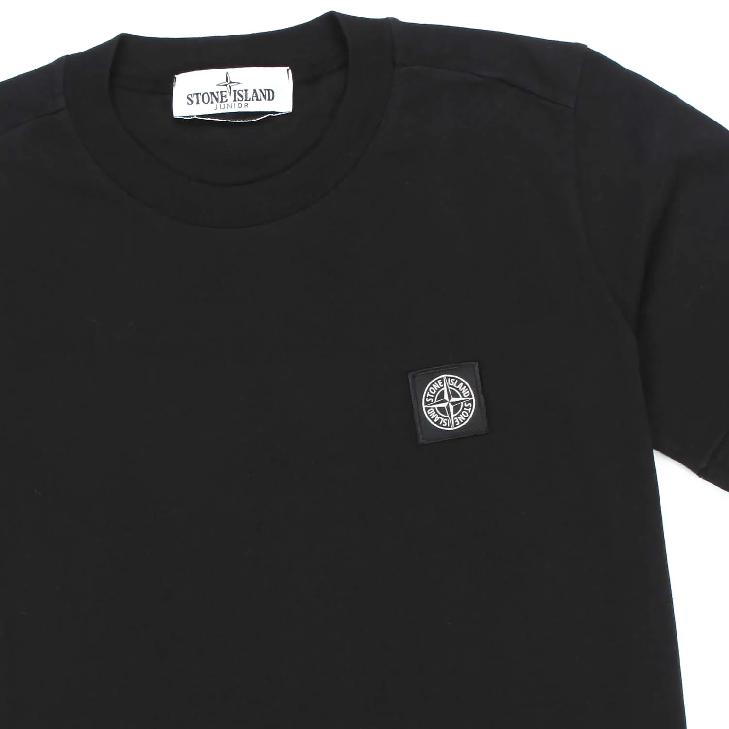 Stone Island Black T-Shirt With Logo For Children And Teens