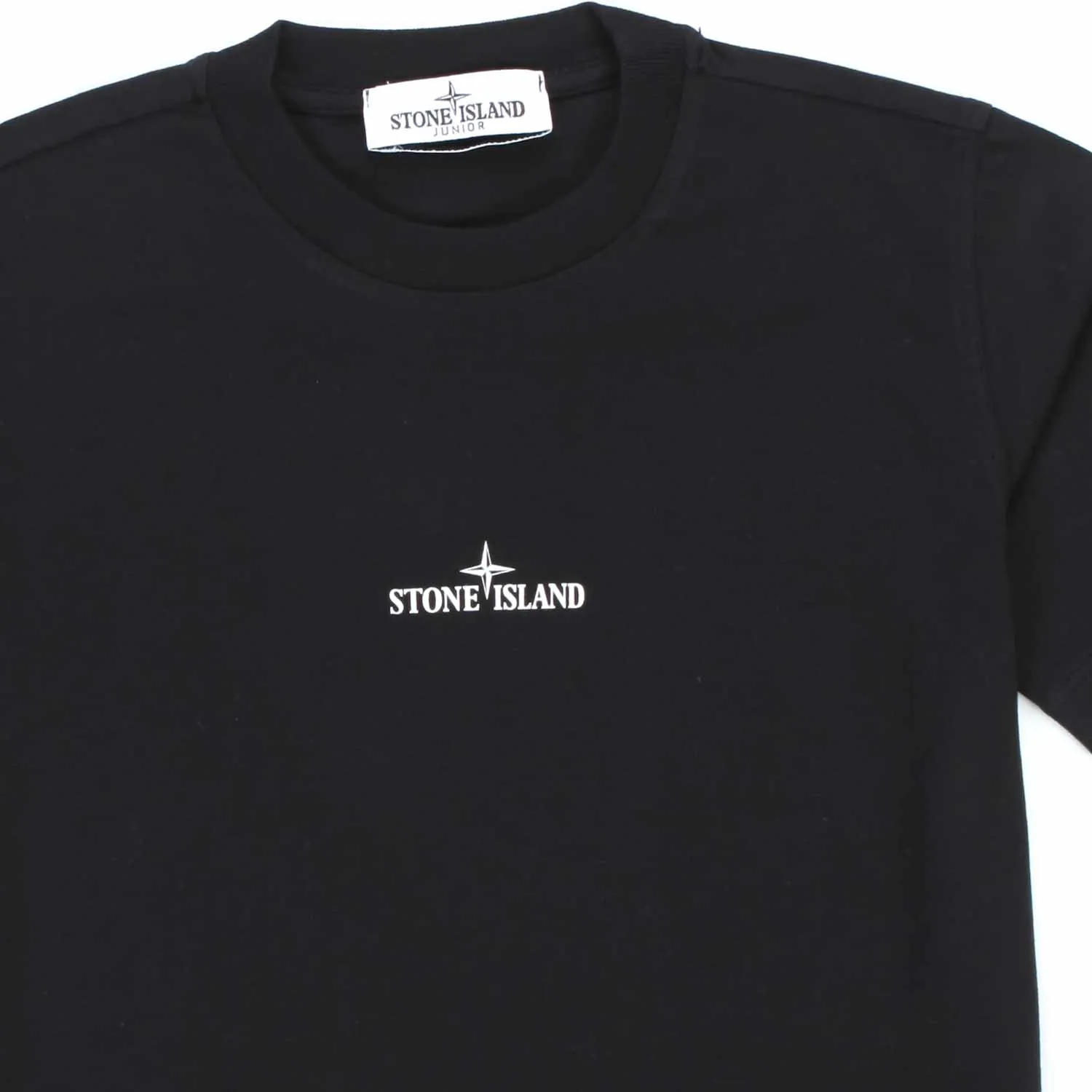 Stone Island Black T-Shirt With Prints For Children And Teens