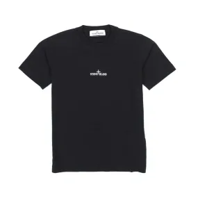 Stone Island Black T-Shirt With Prints For Children And Teens