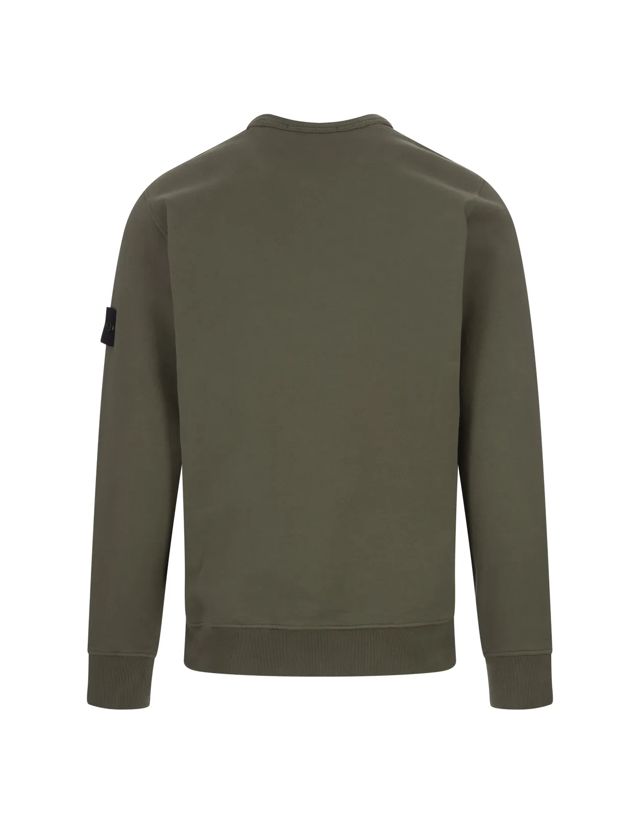 STONE ISLAND Crew-Neck Sweatshirt In Mud Gauzed Cotton