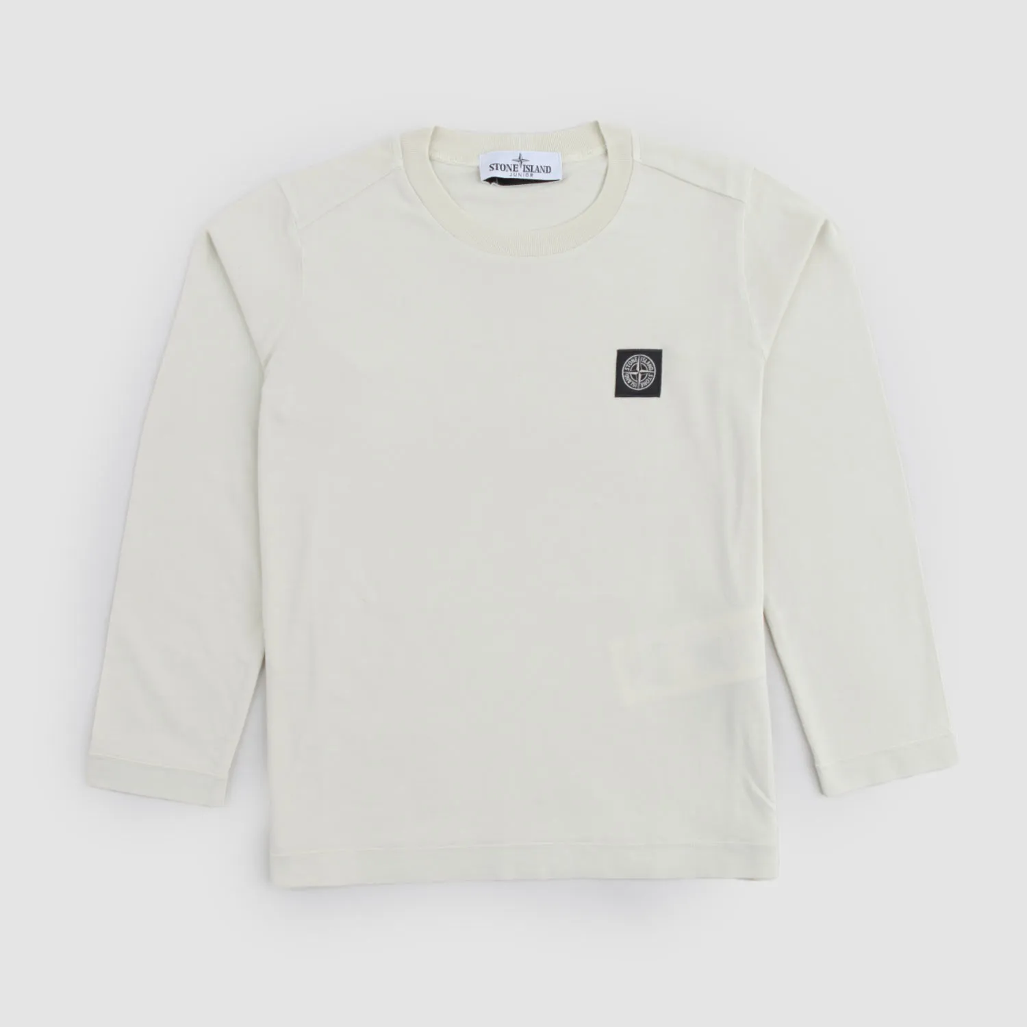 Stone Island Ecru Long Sleeve T-Shirt With Logo