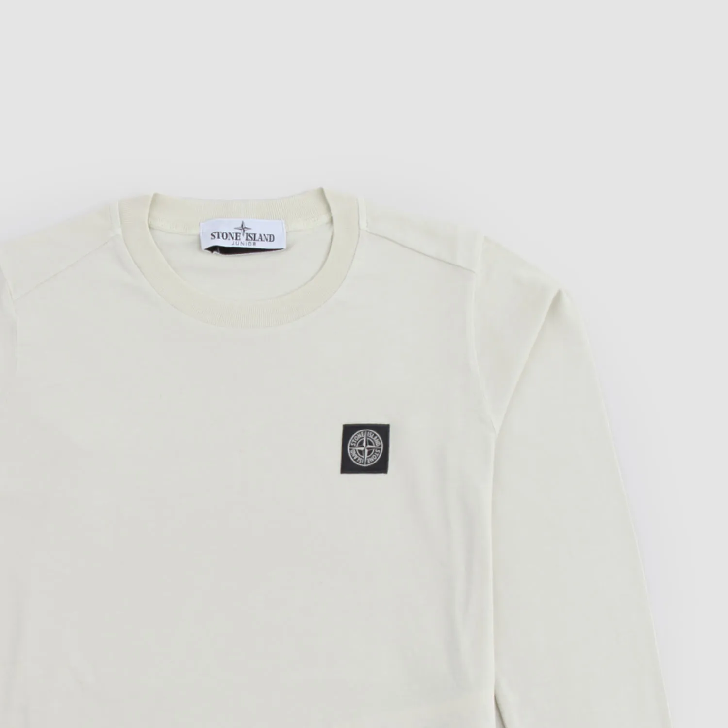 Stone Island Ecru Long Sleeve T-Shirt With Logo