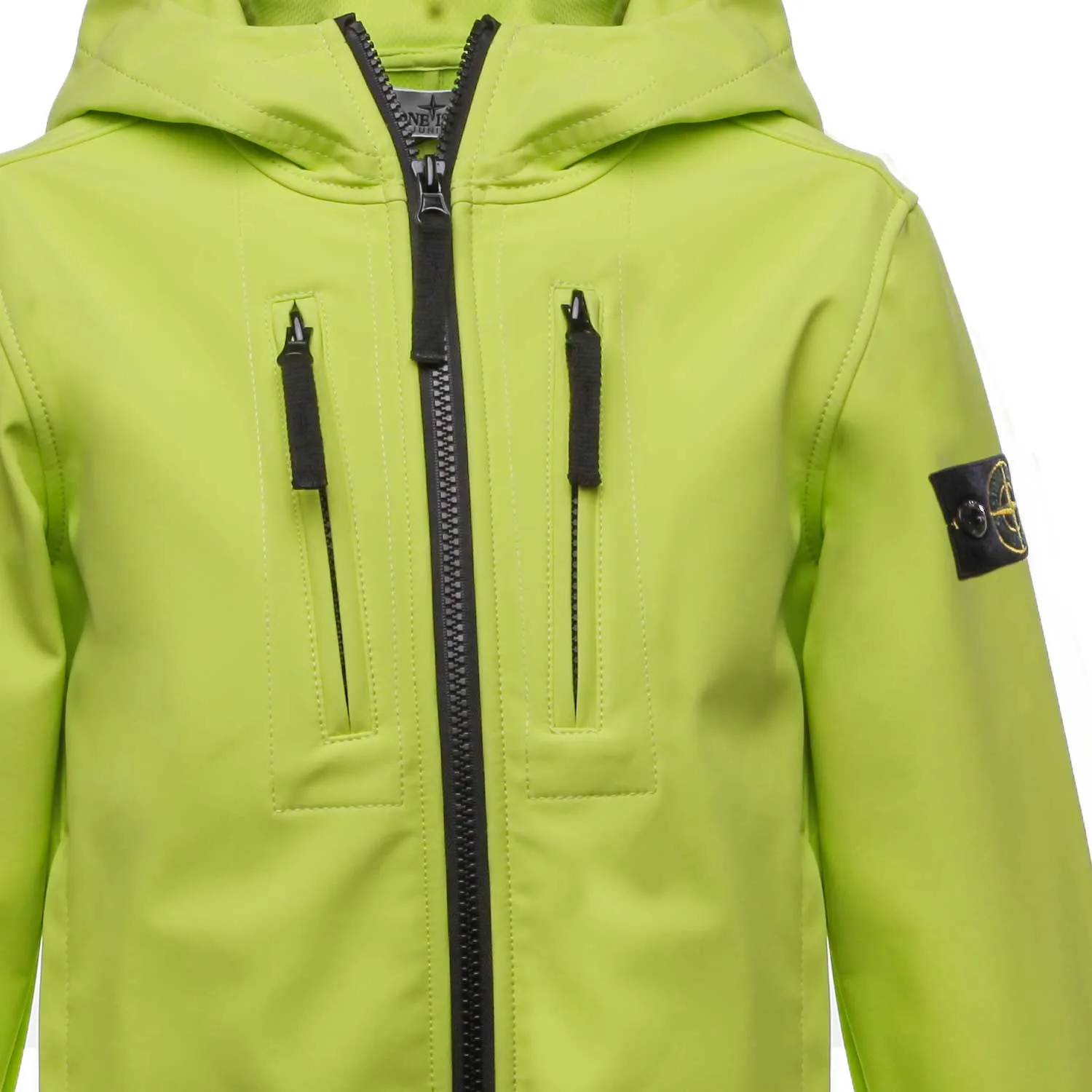 Stone Island Fluo Green Soft Shell Jacket For Children And Teen