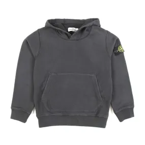 Stone Island Gray Hooded Sweatshirt With Logo Patch For Children And Teen