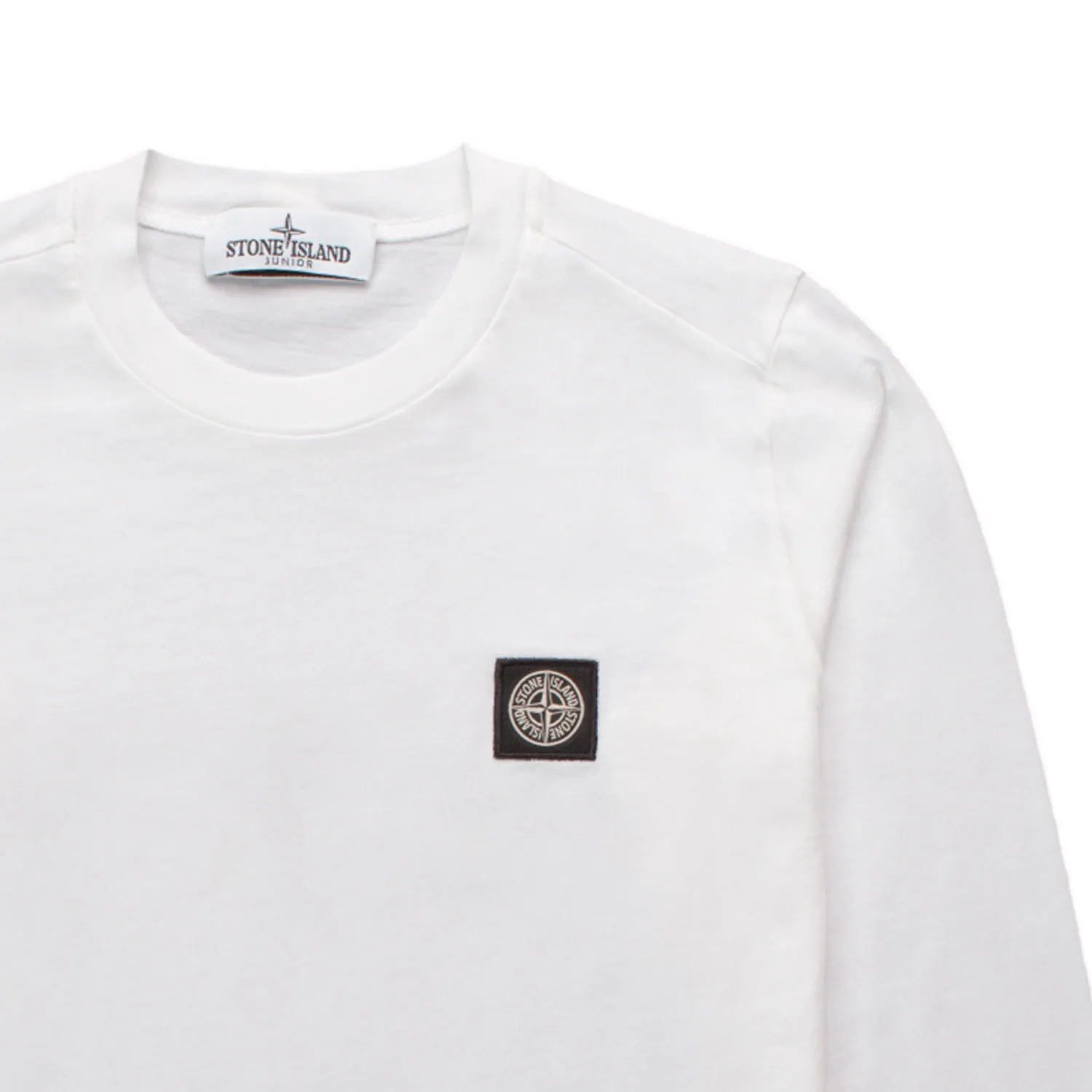 Stone Island Long Sleeve White T-Shirt For Boy