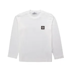 Stone Island Long Sleeve White T-Shirt For Boy