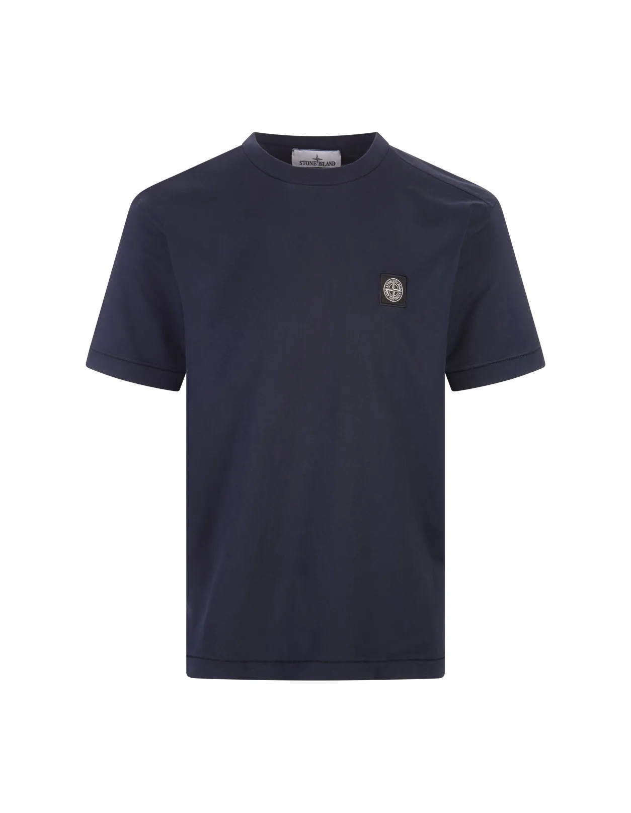 STONE ISLAND Navy Blue 60/2 Cotton T-Shirt