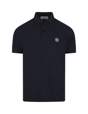 STONE ISLAND Navy Blue Piqu? Slim Fit Polo Shirt