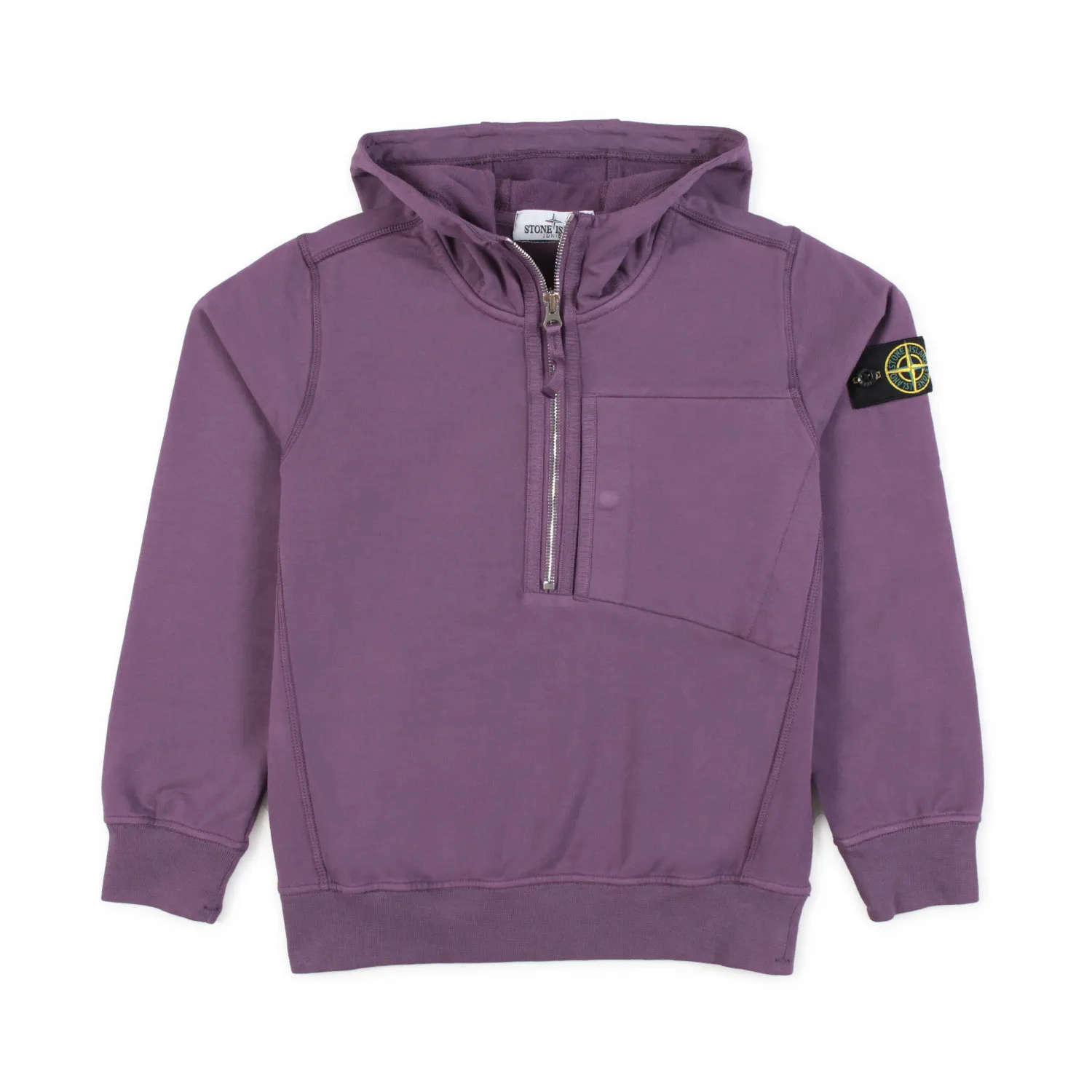 Stone Island Purple Hooded Sweatshirt With Half Zip