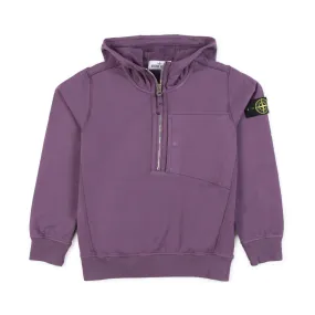 Stone Island Purple Hooded Sweatshirt With Half Zip