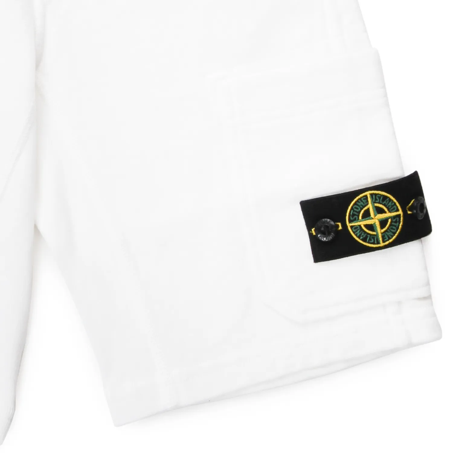 Stone Island White Sweatshirt Bermuda With Patch For Boys