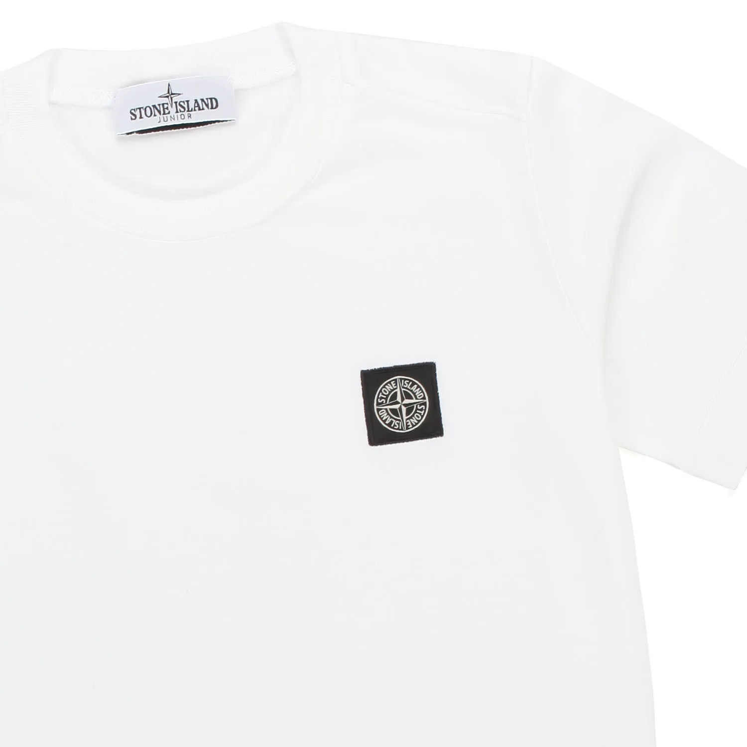 Stone Island White T-Shirt With Logo For Children And Teen