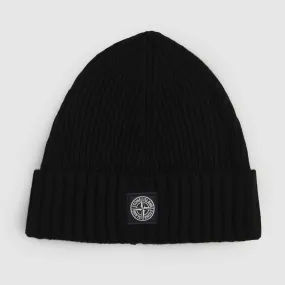 Stone Island Wool Knit Hat With Logo