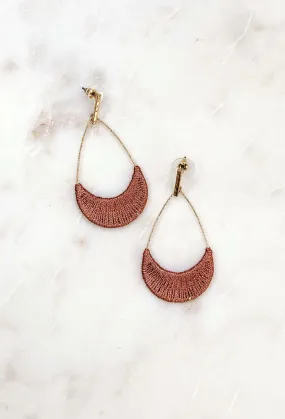 Tearney Earrings in Metallic Rose