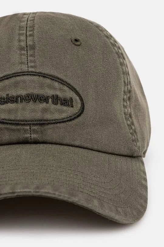 thisisneverthat cotton baseball cap Overdyed E/T-Logo Cap green color TN240WHWBC02