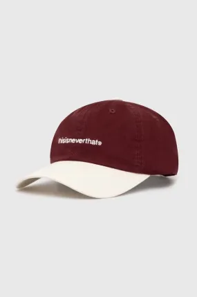 thisisneverthat cotton baseball cap T-Logo Cap maroon color TN240WHWBC01