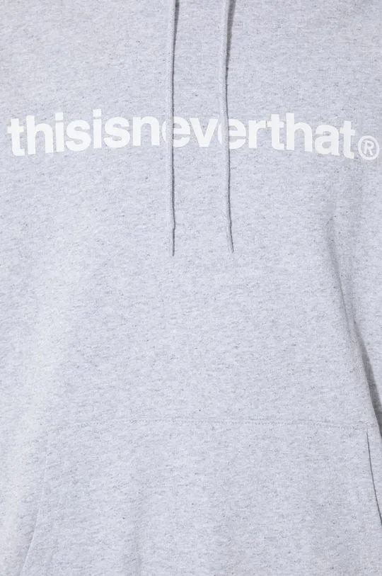 thisisneverthat cotton sweatshirt T-logo LT Hoodie men's gray color hooded with a print TN240TSWHO01