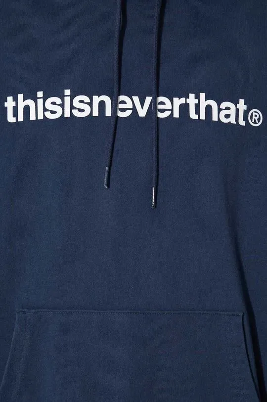 thisisneverthat cotton sweatshirt T-logo LT Hoodie men's navy blue color hooded with a print TN240TSWHO01