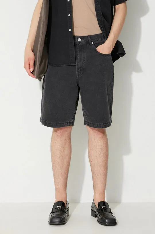 thisisneverthat denim shorts men's black color