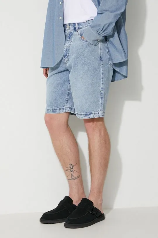 thisisneverthat denim shorts men's blue color