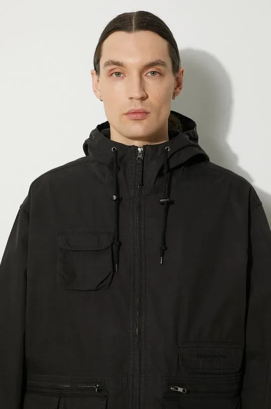 thisisneverthat jacket Utility men's black color TN241WOWLS08