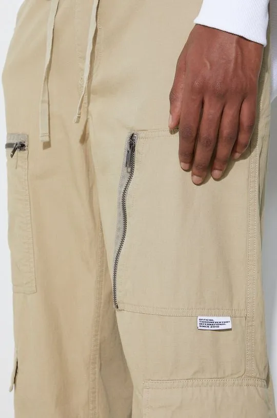 thisisneverthat trousers men's beige color