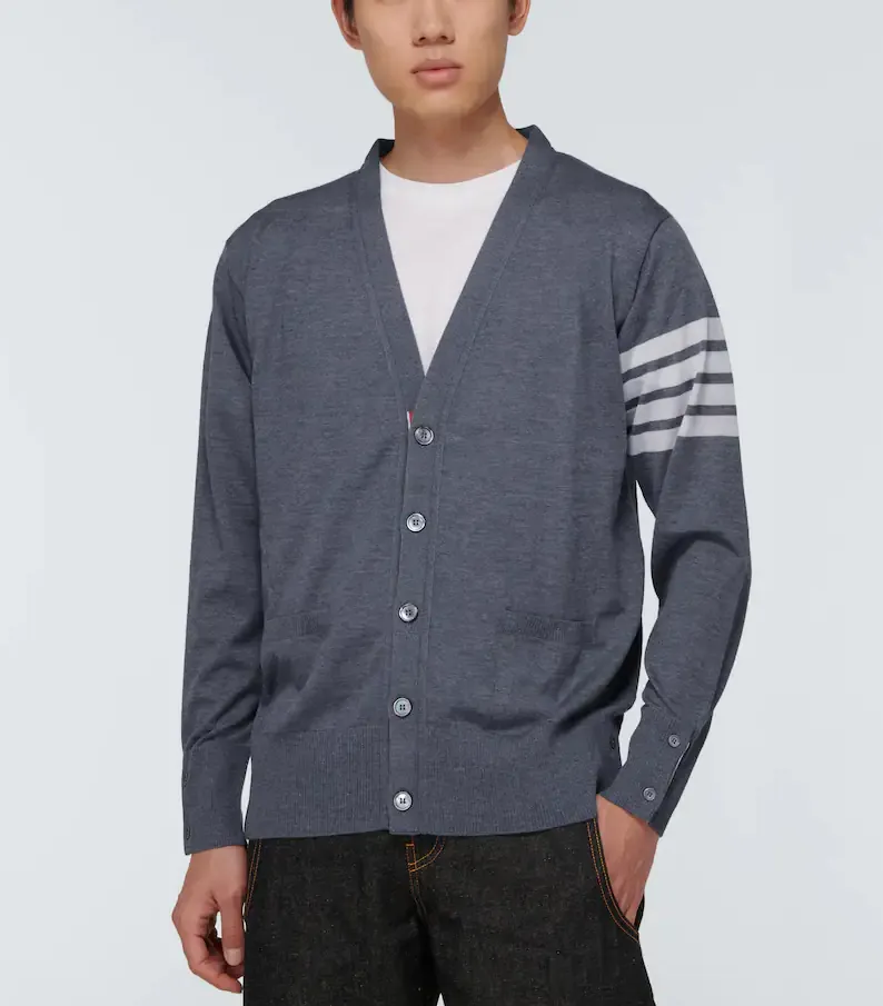 THOM BROWNE  |Stripes Unisex Wool Street Style Logo Designers Cardigans