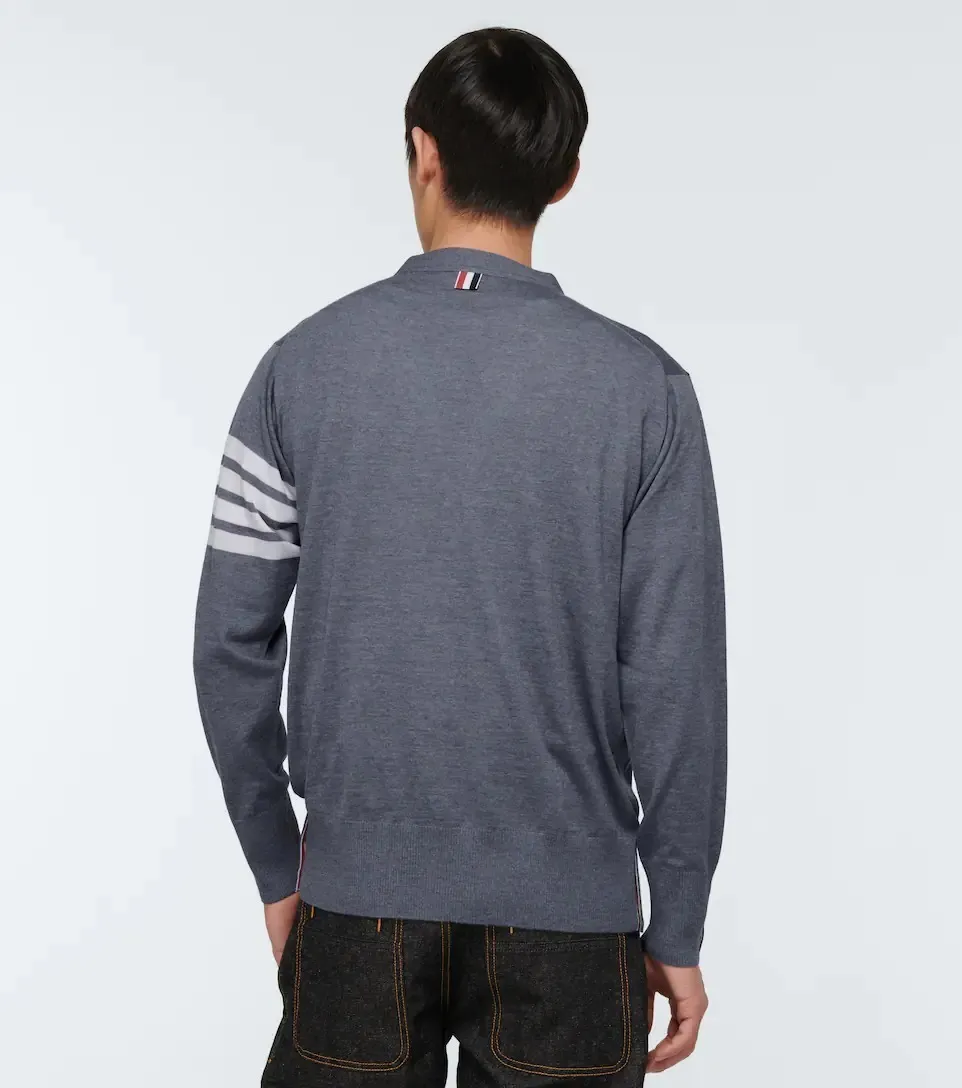 THOM BROWNE  |Stripes Unisex Wool Street Style Logo Designers Cardigans