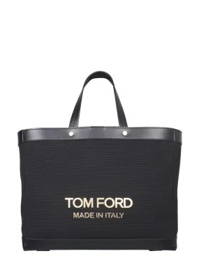 Tom Ford Logo Print Panelled Tote Bag