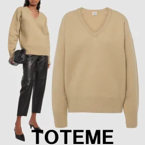 TOTEME  |Casual Style Wool V-Neck Plain Elegant Style