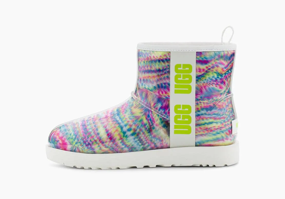 UGG Womens Classic Clear Mini Pixelate White