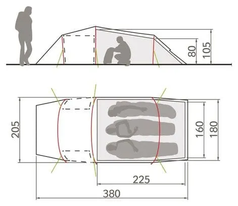 Vaude Arco XT 3P Red Camping Tent